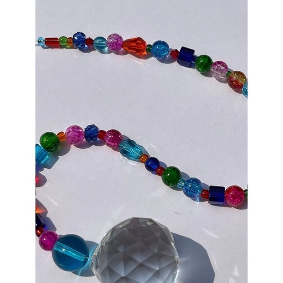 Beaded Suncatcher Bright Multicolored Crystal Prism Hanging Patio Decor Yard Art - Picture 7 of 9